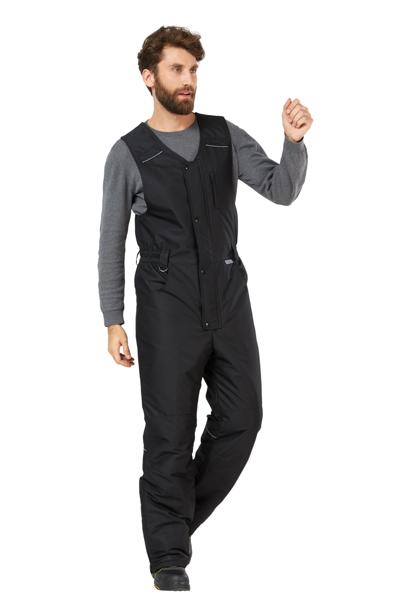 Полукомбинезон рабочий мужской зимний "Дэлф" цвет черный