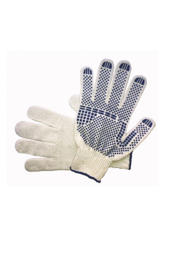 Перчатки рабочие бесшовные "Практик" ХБ с добавлением полиэфира с ПВХ покрытием