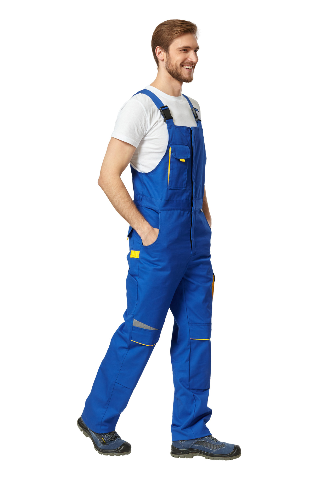 Полукомбинезон рабочий мужской летний "Алатау" цвет васильковый/желтый