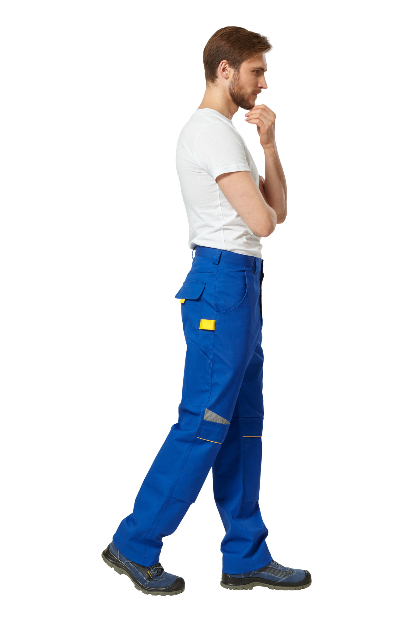 Брюки рабочие мужские летние "Алатау" цвет василек/желтый