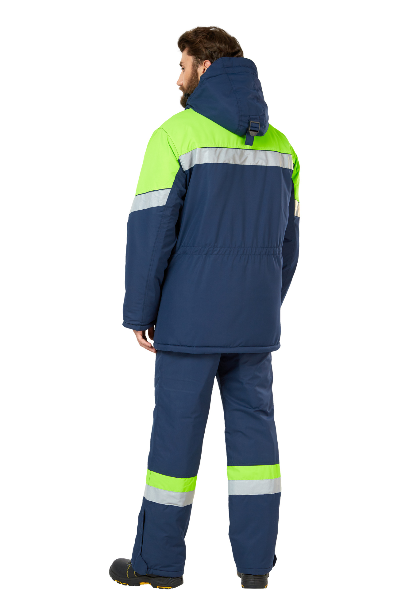 Костюм рабочий мужской зимний "Илион" сигнальный цвет неоновый/синий