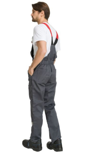 Костюм "Монтана" с полукомбинезоном (т.серый/красный)