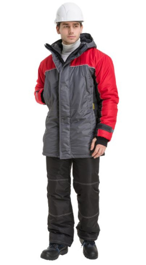 Куртка "Город" утепленная (т.сер/черн/красн)
