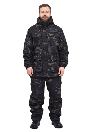 Костюм демисезонный "СУМРАК-ВЕСНА/ОСЕНЬ" куртка/брюки цвет: кмф "Черный", ткань: Твил рип-Стоп