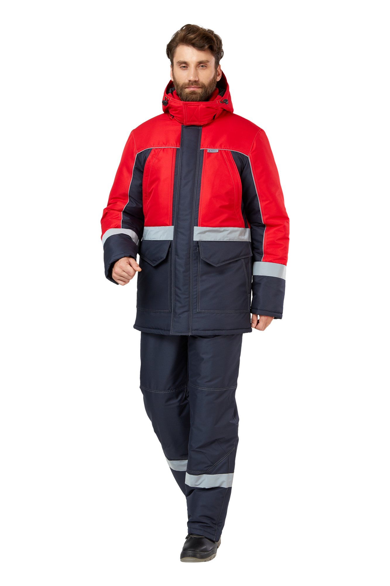 Куртка рабочая мужская зимняя "Сунтар" цвет темно-синий/красный