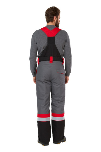 Костюм рабочий мужской зимний "Памир" цвет серый/черный/красный