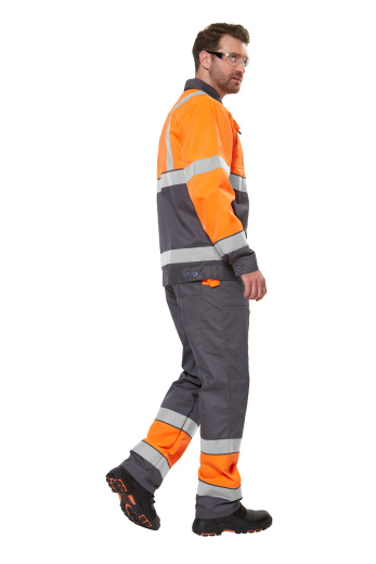 Костюм сигнальный рабочий мужской летний "Илион" цвет оранжевый/темно-серый
