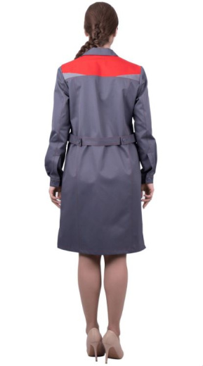 Халат женский "Монтана" (т.серый/красный)