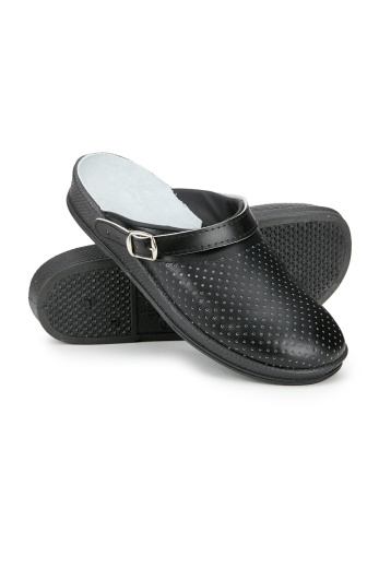 Сабо мужские кожаные цвет черный