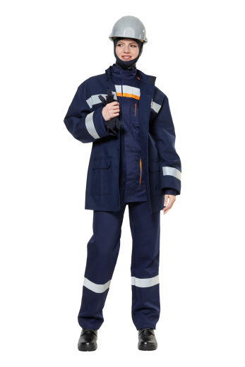 Костюм защитный от электродуги летний/демисезонный "СП04-ЛVII" цвет оранжевый/темно-синий