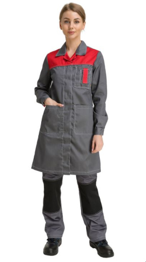 Халат "Город" женский (т.сер/красн)