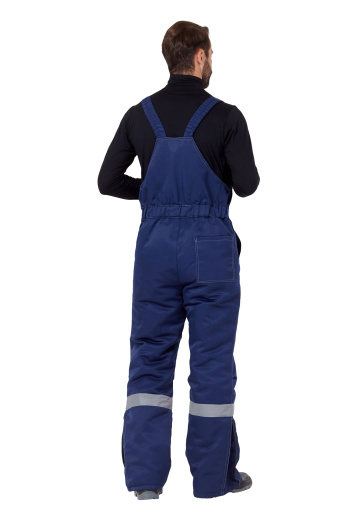 Костюм рабочий мужской зимний "Страйк" цвет темно-синий/василек