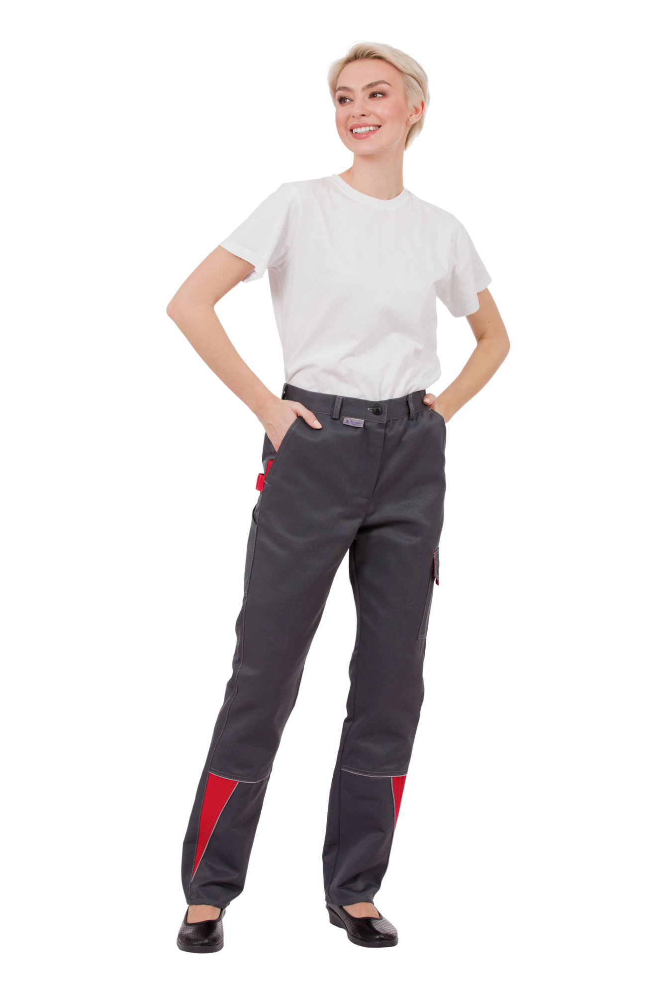Костюм рабочий женский летний "Страйк" цвет серый/красный