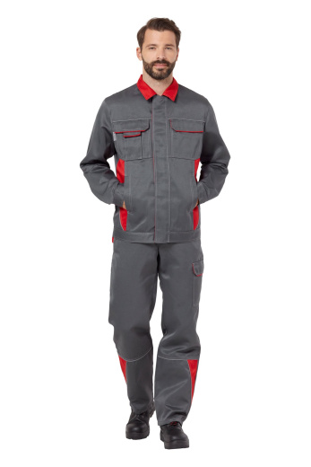 Костюм рабочий мужской летний "Страйк 2" цвет серый/красный