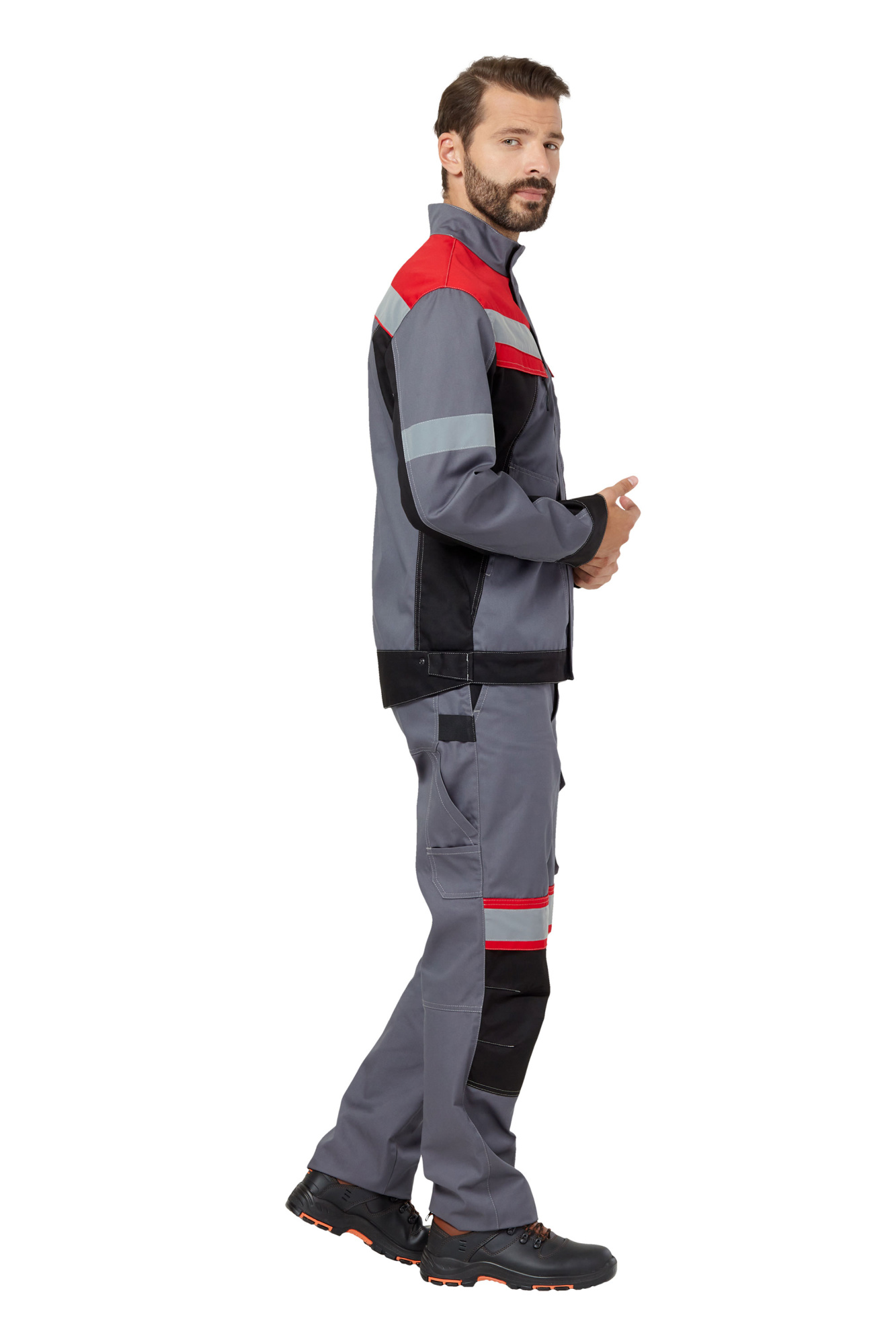 Костюм рабочий мужской летний "Памир" цвет серый/черный/красный
