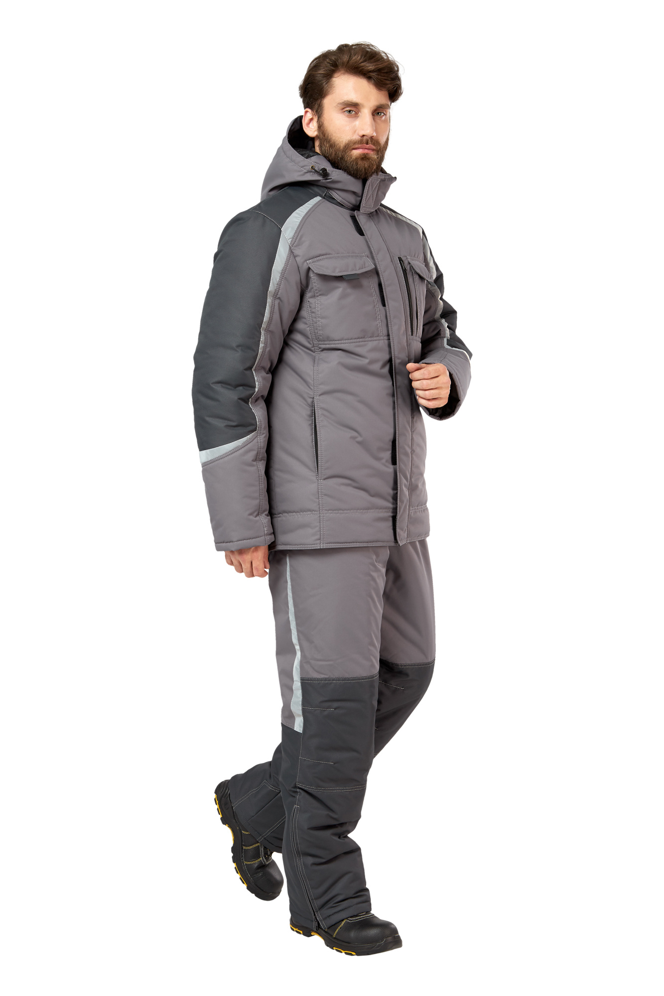 Костюм рабочий мужской зимний "Финикс" цвет серый/темно-серый