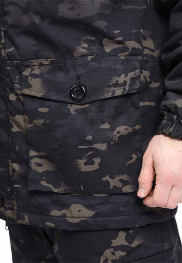 Костюм демисезонный "СУМРАК-ВЕСНА/ОСЕНЬ" куртка/брюки цвет: кмф "Черный", ткань: Твил рип-Стоп