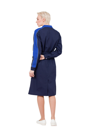 Халат женский "Жасмин" цвет темно-синий/василек