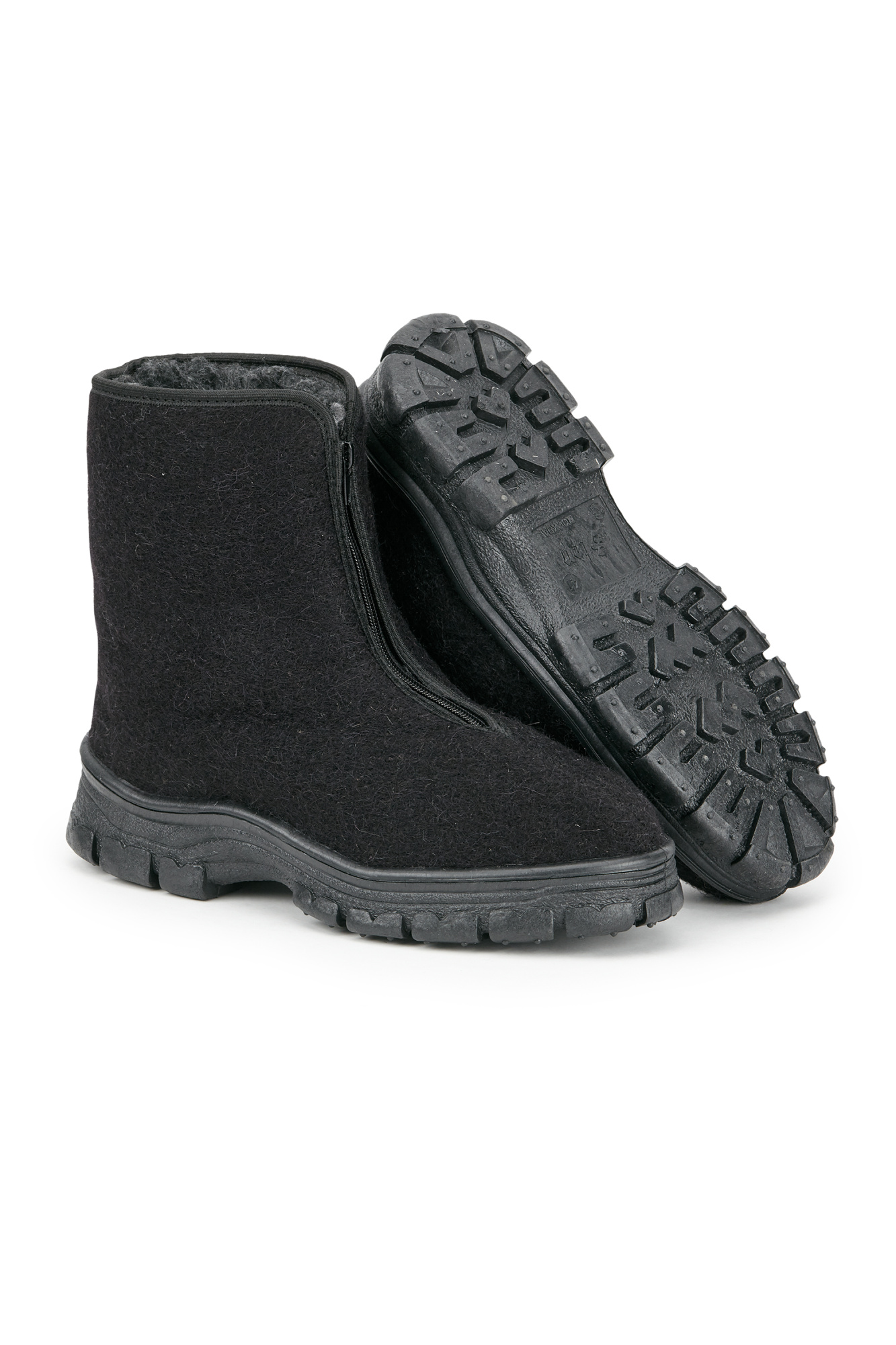 Ботинки мужские зимние утепленные суконные цвет черный