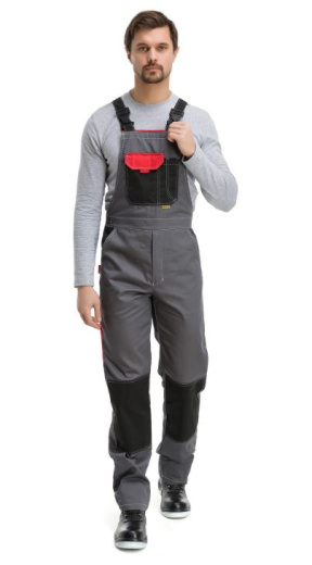 Костюм "Город" с полукомбинезоном (т.сер/красн/черн)