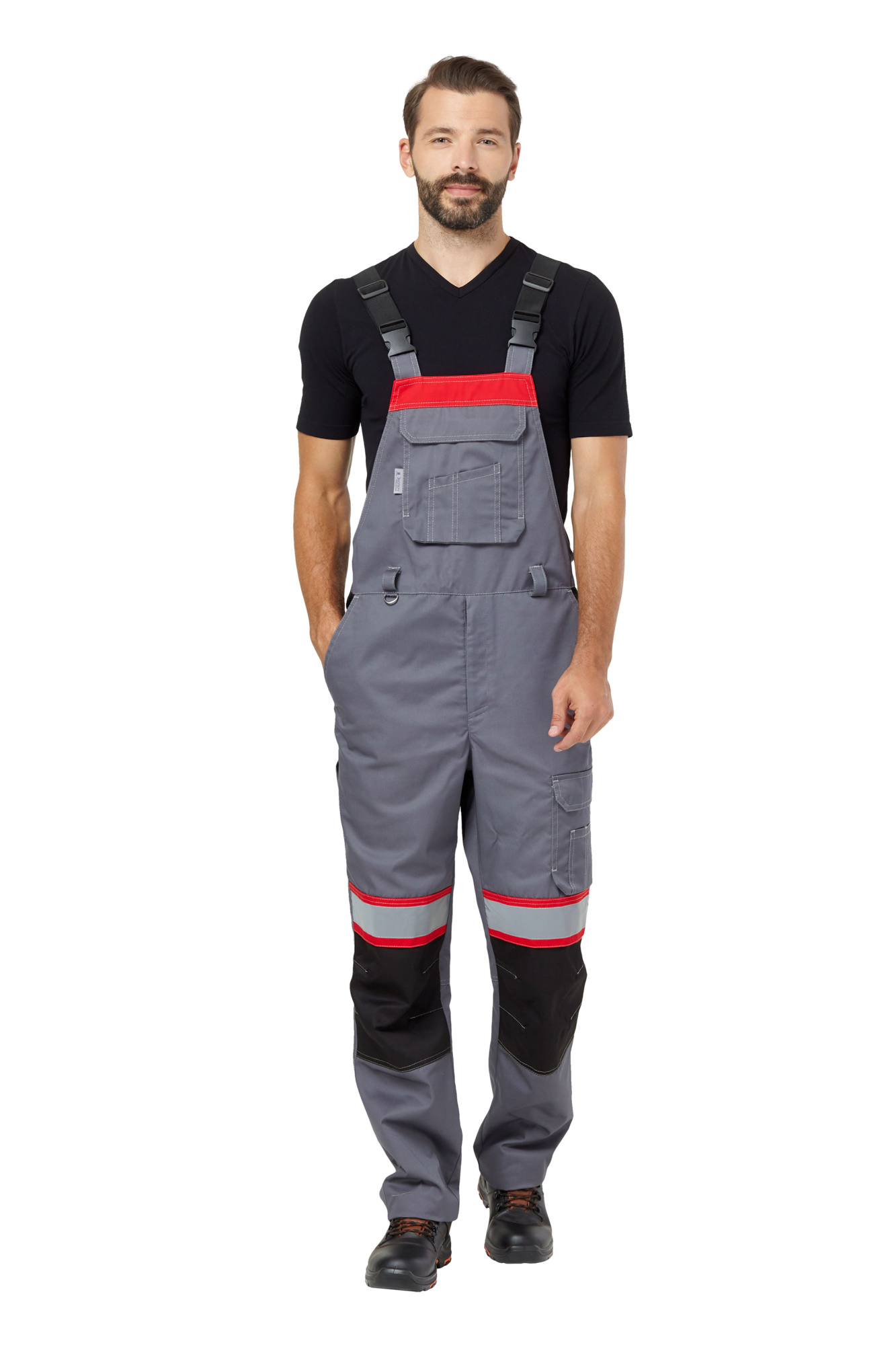 Костюм рабочий мужской летний "Памир" цвет серый/черный/красный