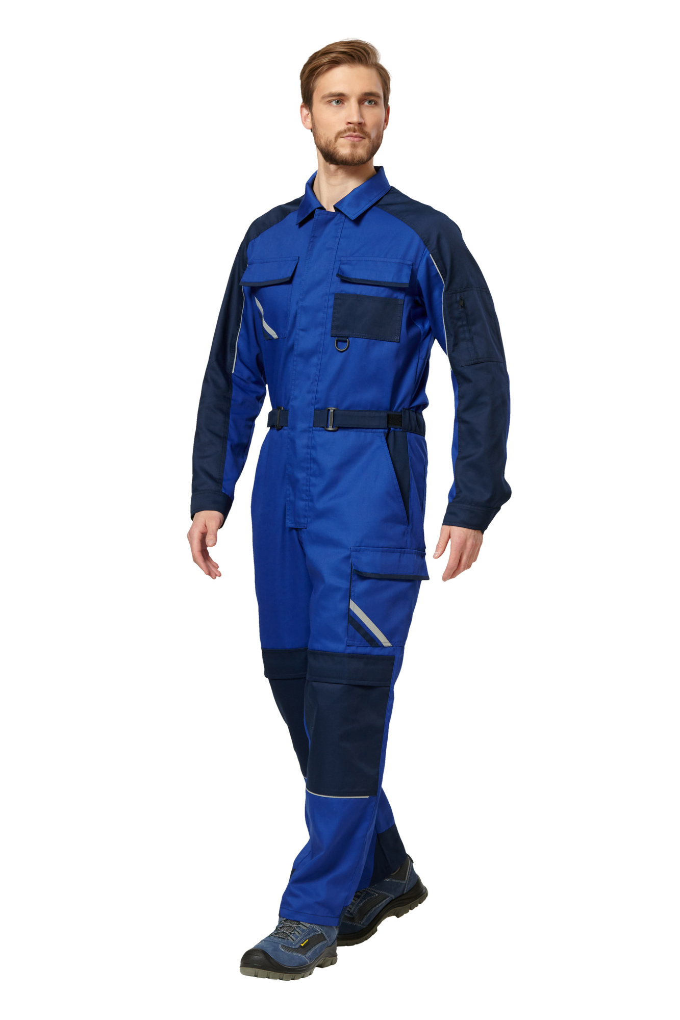 Комбинезон рабочий мужской летний/демисезонный "Мегаполис" цвет василек/темно-синий