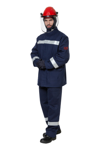 Костюм защитный от электродуги летний/демисезонный "СП04-ЛVII" цвет оранжевый/синий