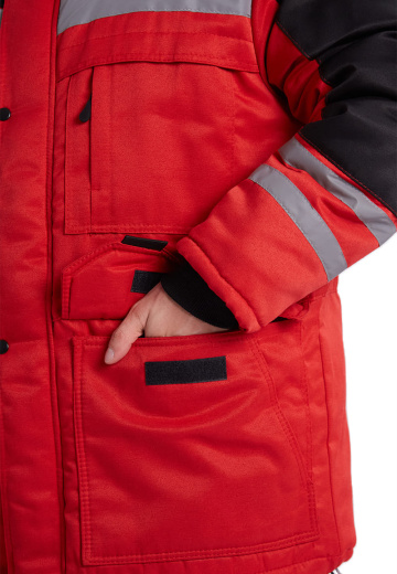 Костюм зимний "ЗИМНИК" куртка/брюки, цвет: красный/черный