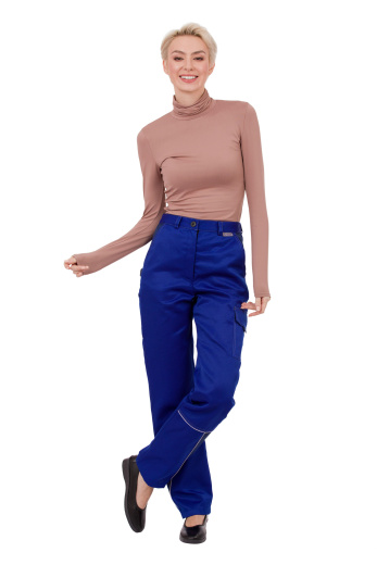 Костюм рабочий женский летний "Страйк" цвет василек/темно-синий