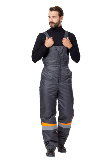 Костюм рабочий мужской зимний "Комфорт" цвет темно-серый/оранжевый