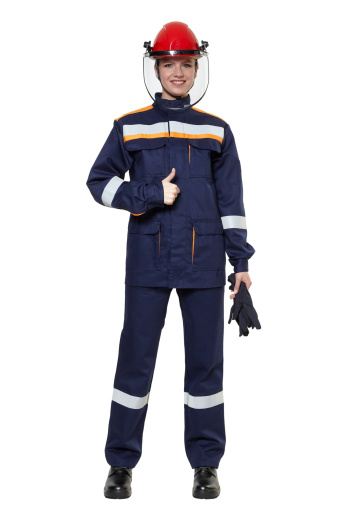 Костюм защитный от электродуги летний/демисезонный женский "СП03-ЛV" цвет синий/оранжевый