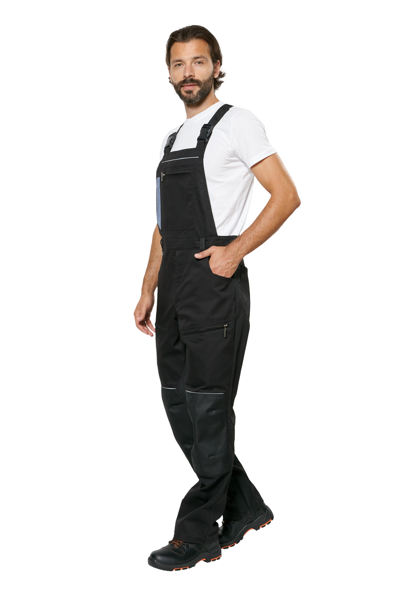 Полукомбинезон рабочий мужской летний "Shelby" цвет черный