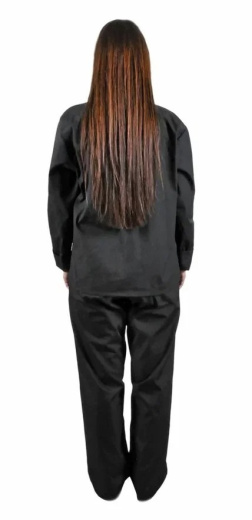 Костюм женский "Повар" (тк. тиси) черный с красным кантом