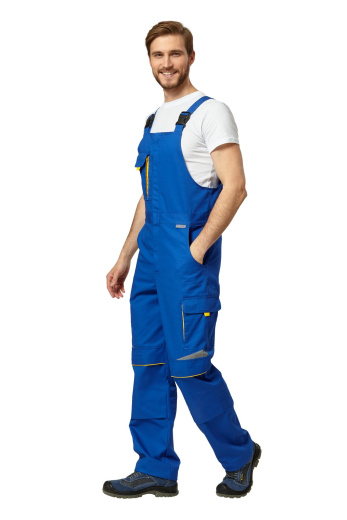 Полукомбинезон рабочий мужской летний "Алатау" цвет васильковый/желтый