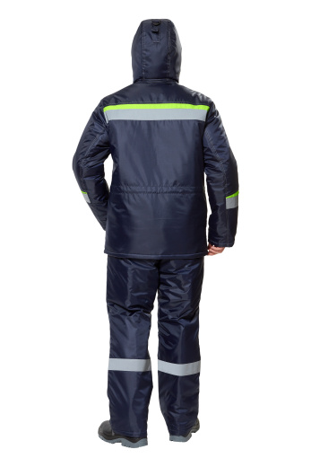 Костюм рабочий мужской зимний "Комфорт" цвет темно-синий/неоновый